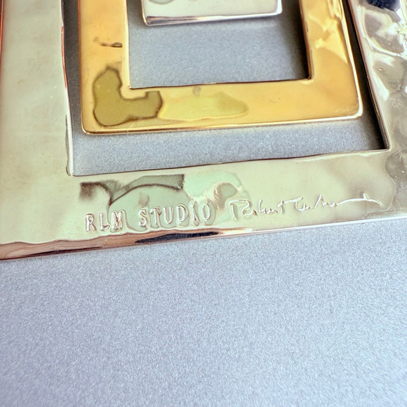 Modernist Robert Lee Morris RLM Nesting Cubes Enhancer Pendant Sterling & Brass - Picture 3 of 12